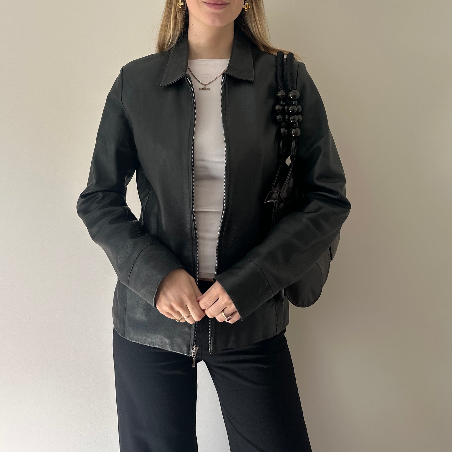 Vintage black leather jacket