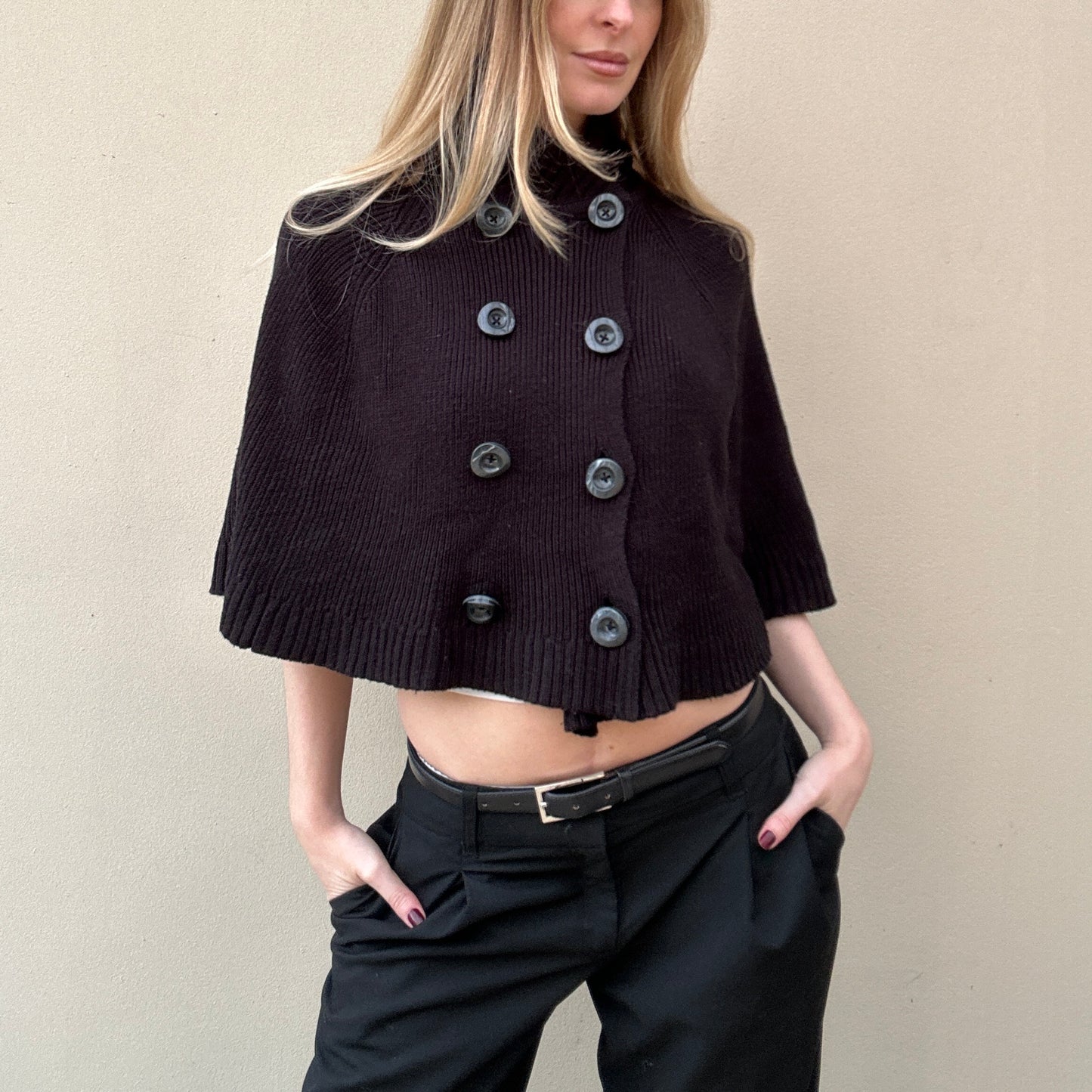Vintage pea coat poncho
