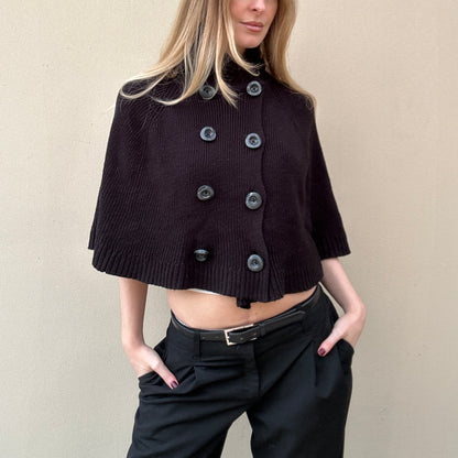 Vintage pea coat poncho