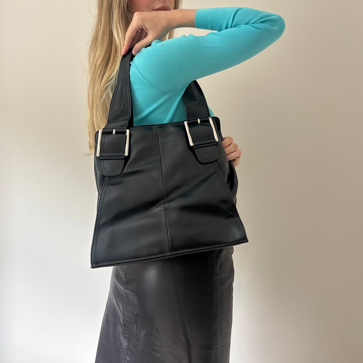 Vintage black buckle bag