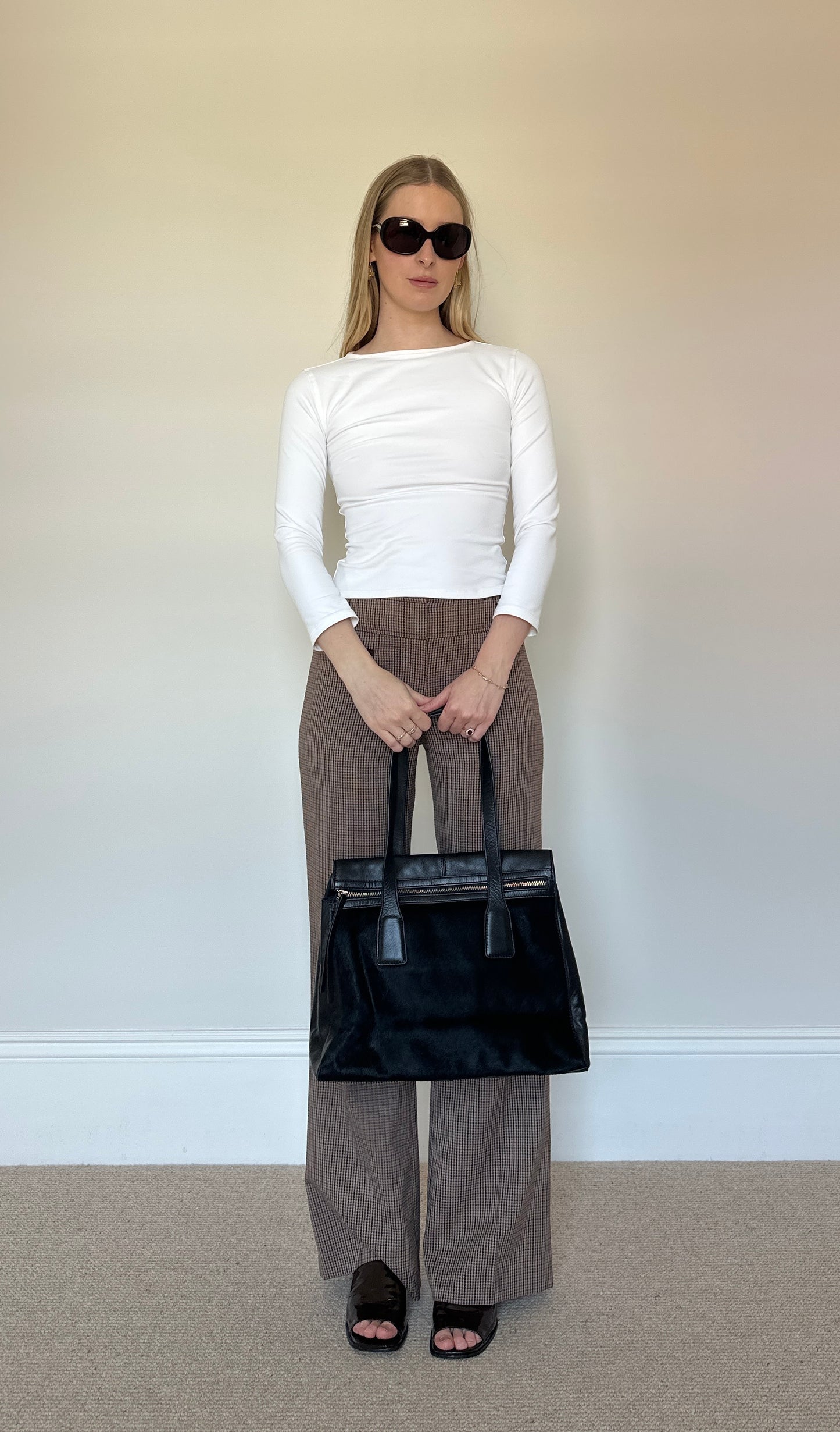 Vintage leather & pony skin bag