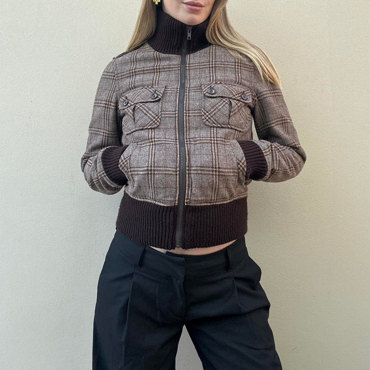 Vintage 00s tartan bomber jacket