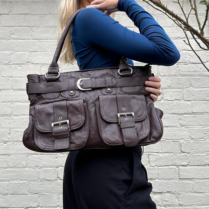 Vintage brown buckle handbag