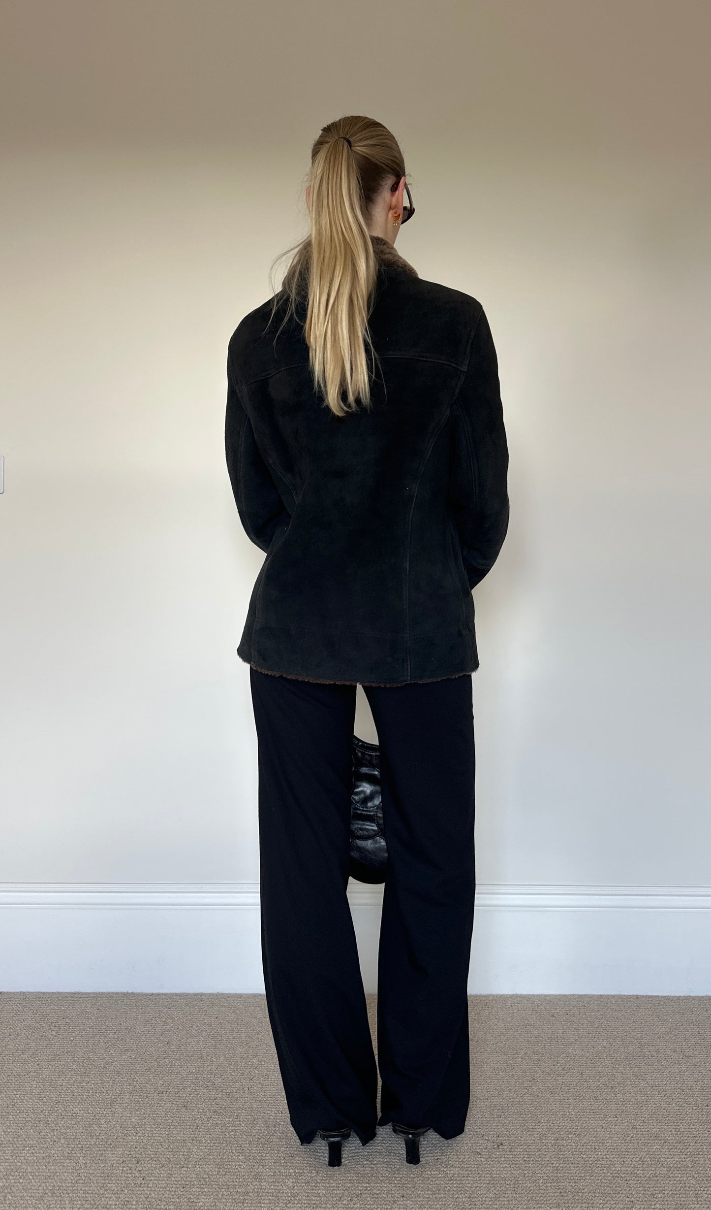 Vintage suede asymmetrical jacket