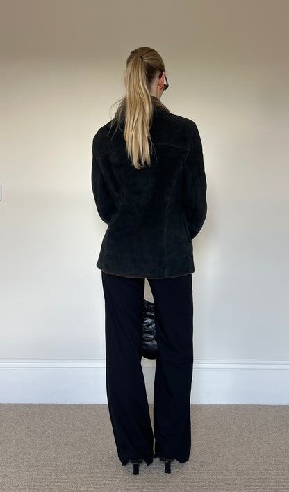 Vintage suede asymmetrical jacket