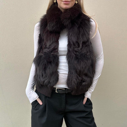 Vintage brown fur gilet