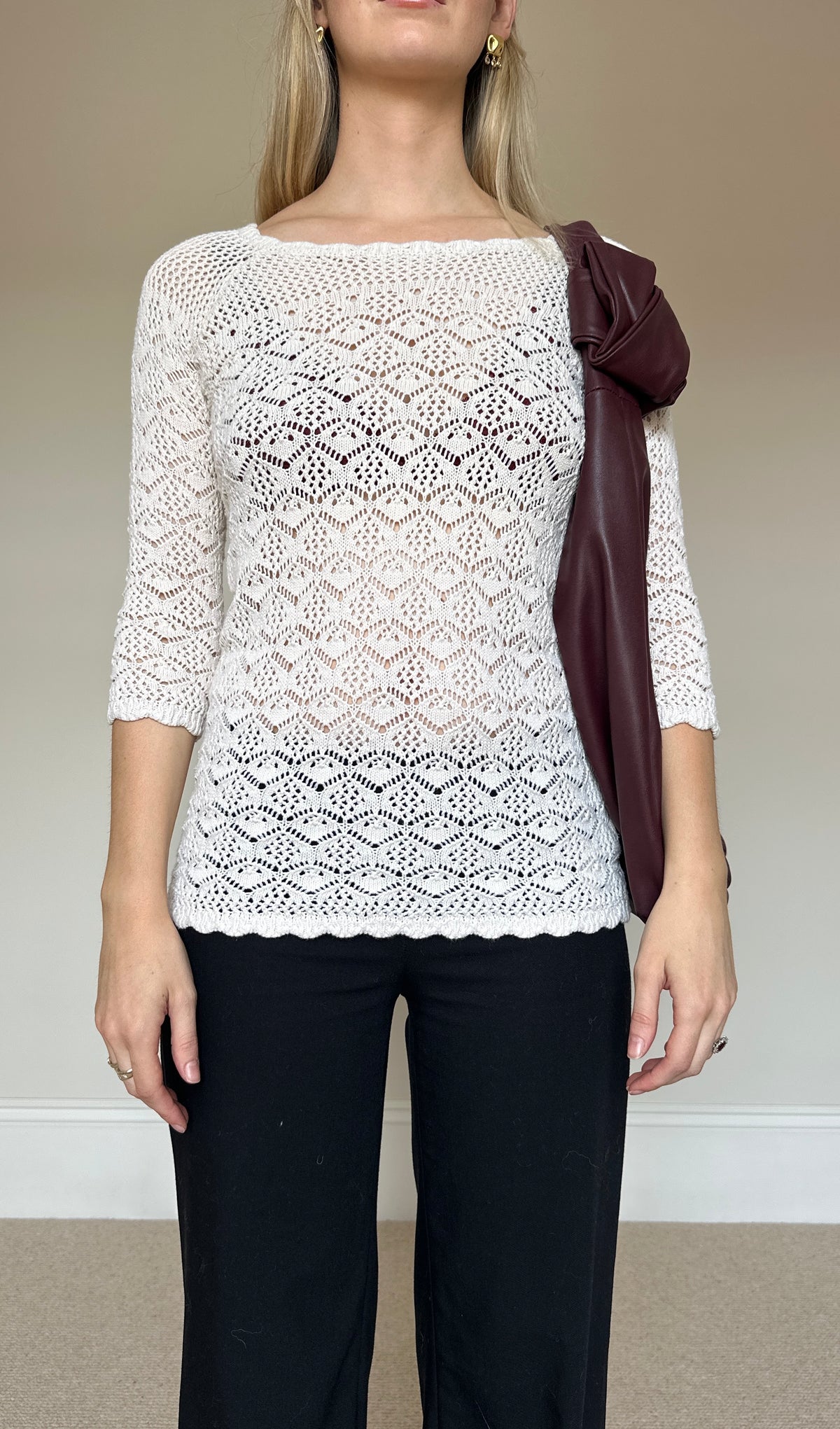 Vintage pointelle Knit Jumper