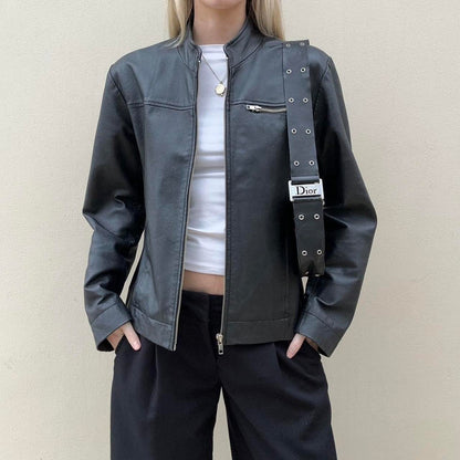 Vintage 00s black leather jacket