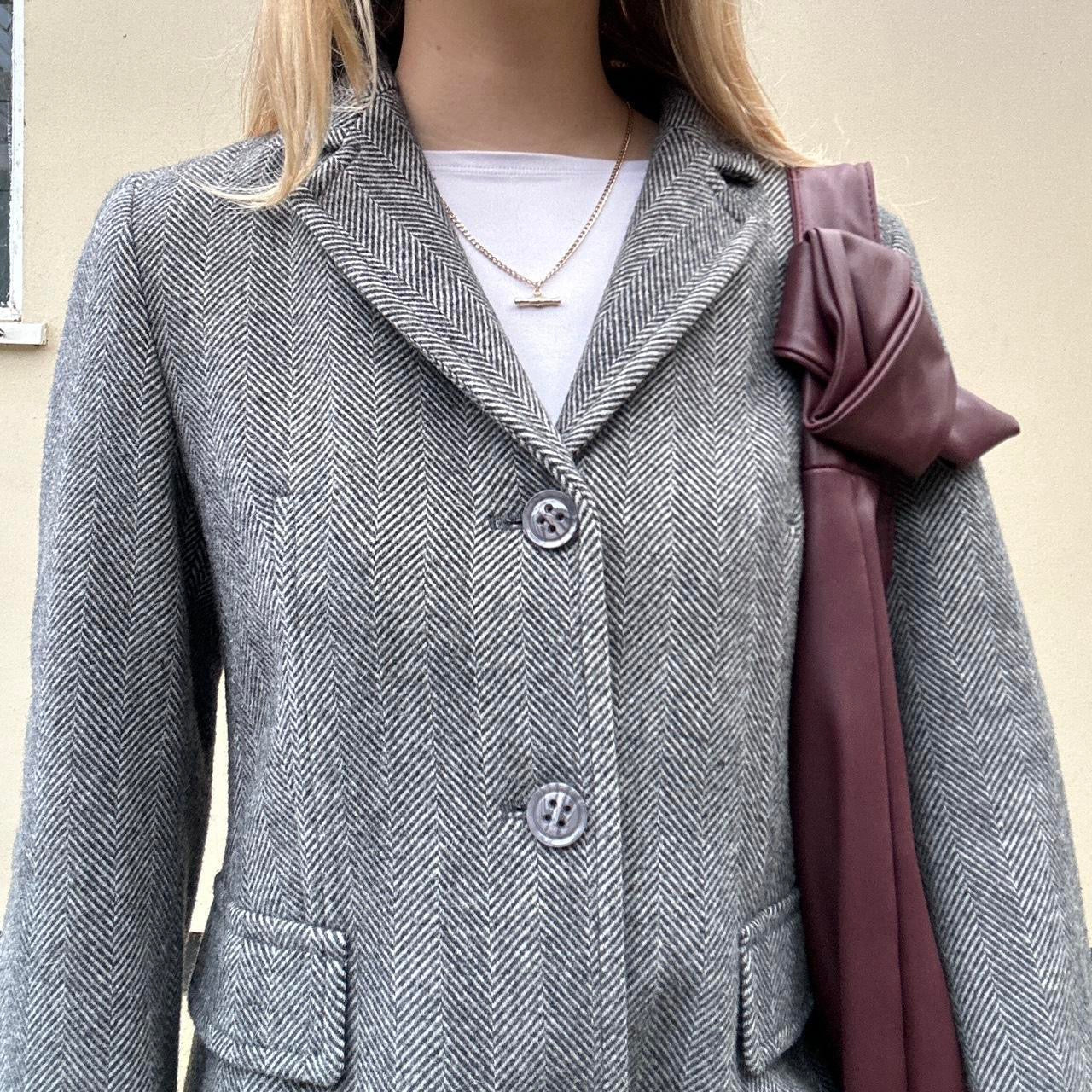 Vintage grey herringbone blazer