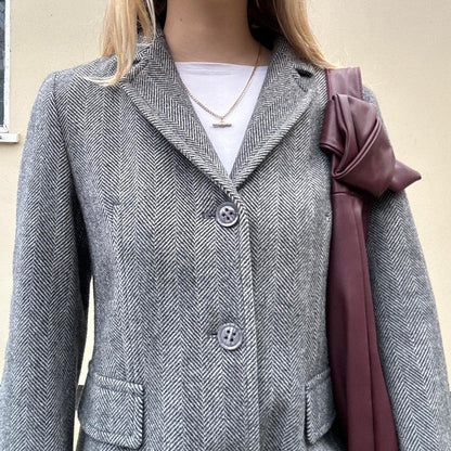 Vintage grey herringbone blazer