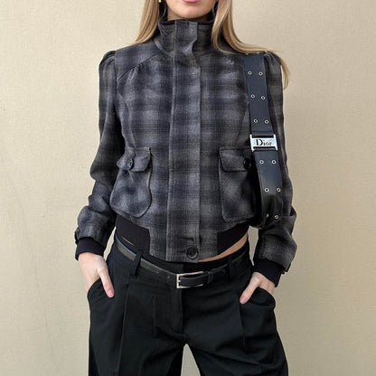 Vintage 00s check bomber