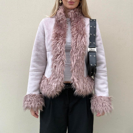 Vintage pink afghan coat