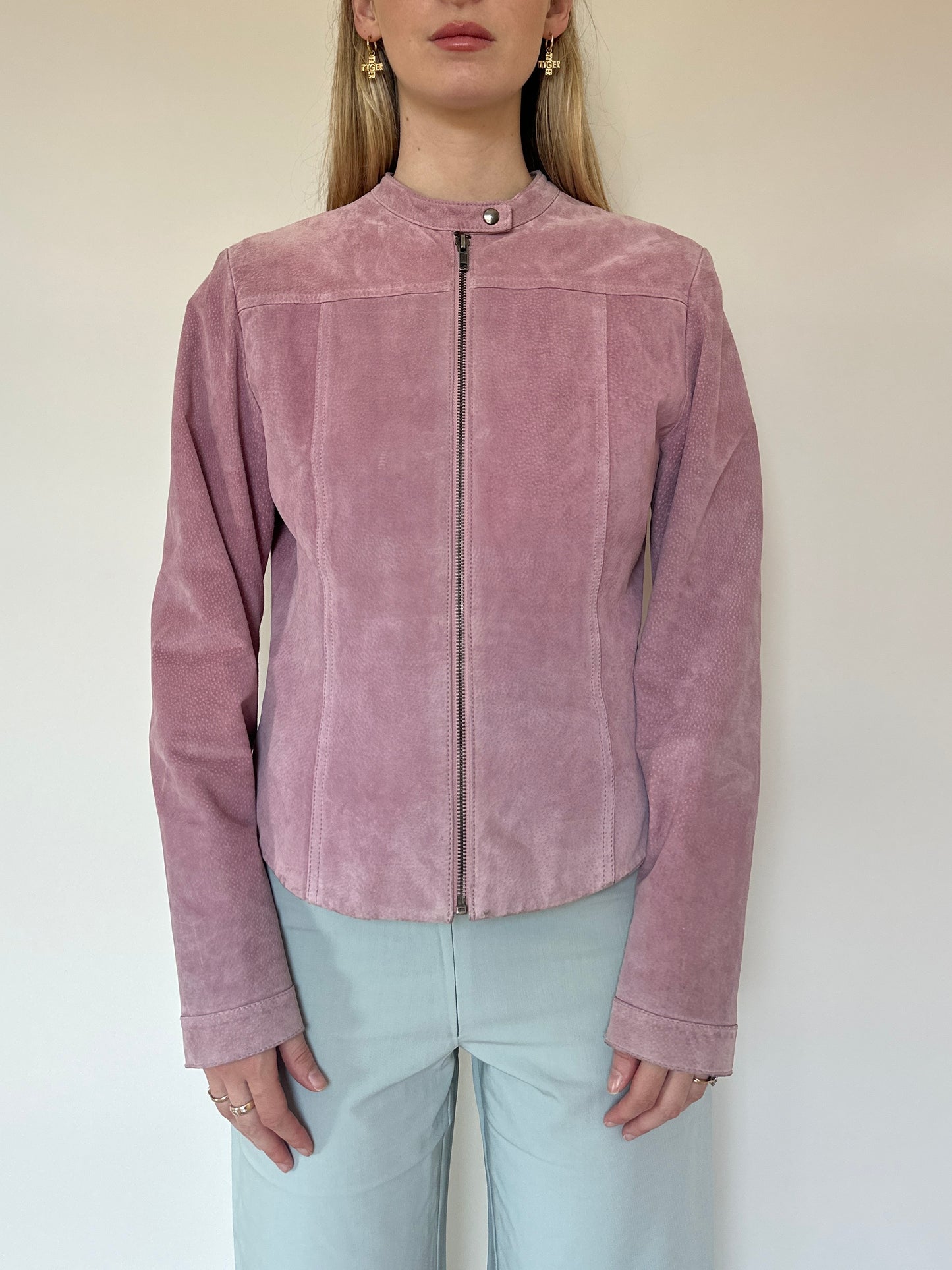 Vintage pink suede jacket