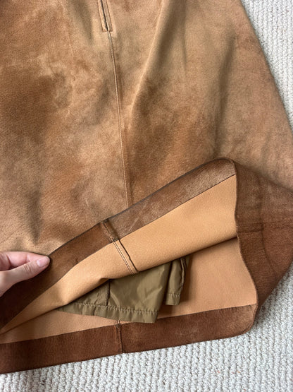 Vintage caramel suede skirt