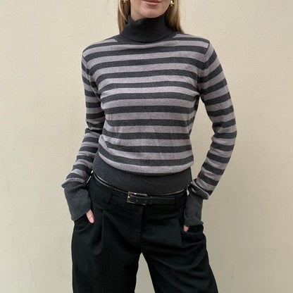 Vintage stripe turtle neck jumper