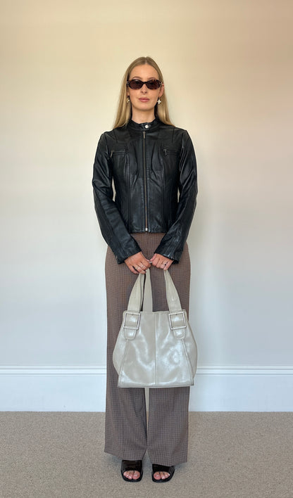 Vintage beige buckle bag