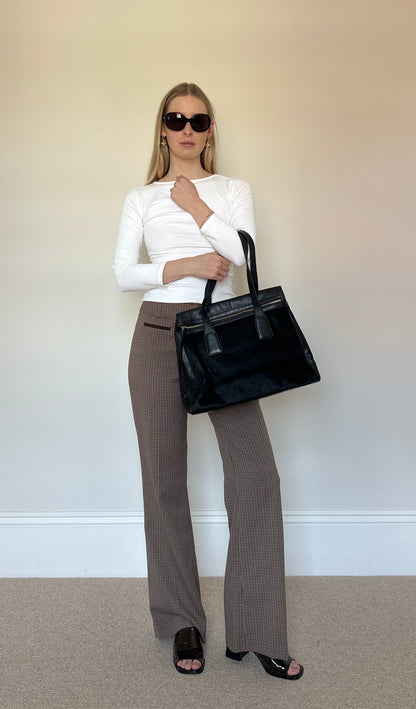 Vintage leather & pony skin bag