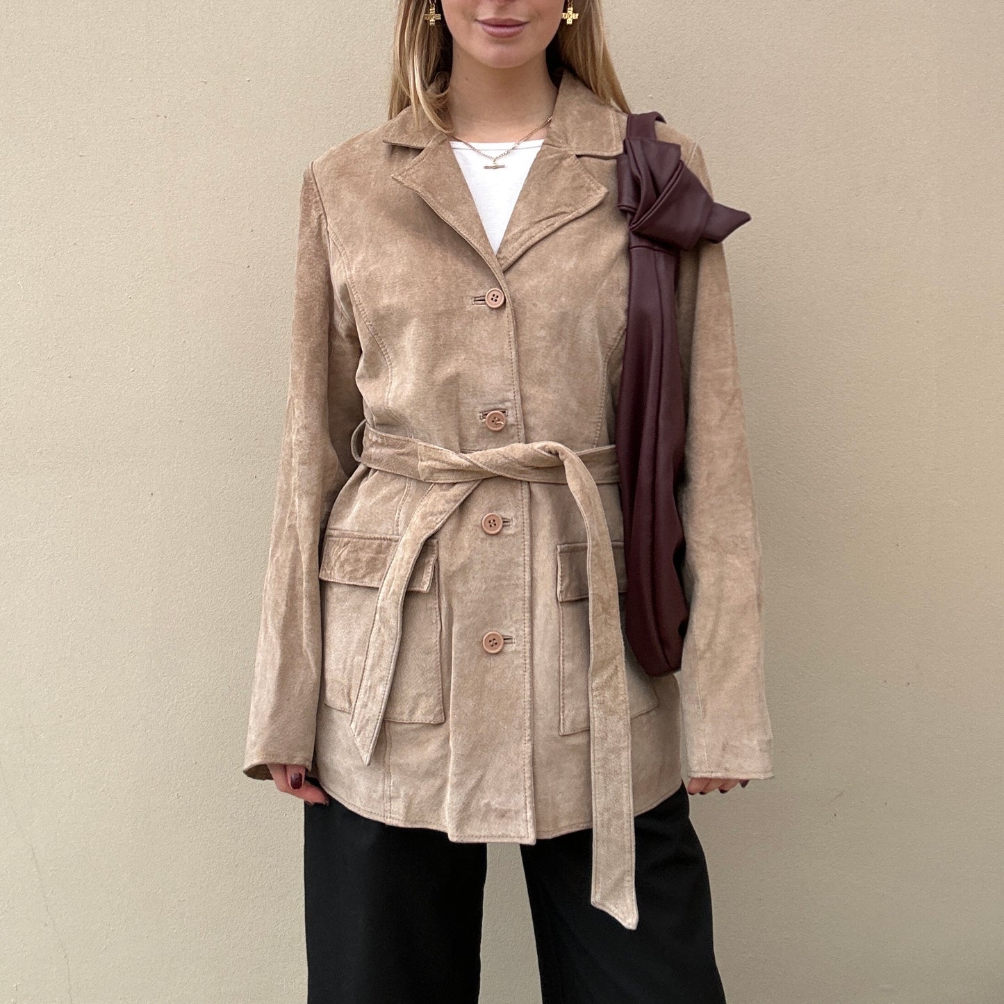 Vintage camel suede jacket