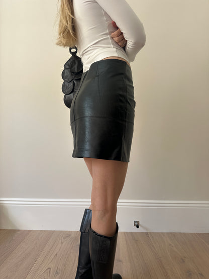 Vintage genuine leather mini skirt