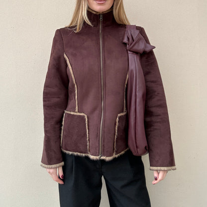 Faux suede brown jacket
