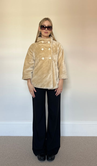 Vintage faux fur double breasted jacket