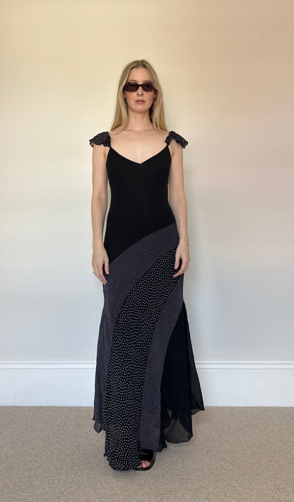Vintage polka dot maxi dress