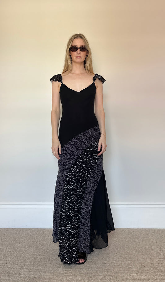 Vintage polka dot maxi dress