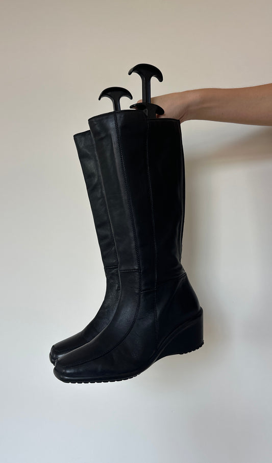 Faux leather boots