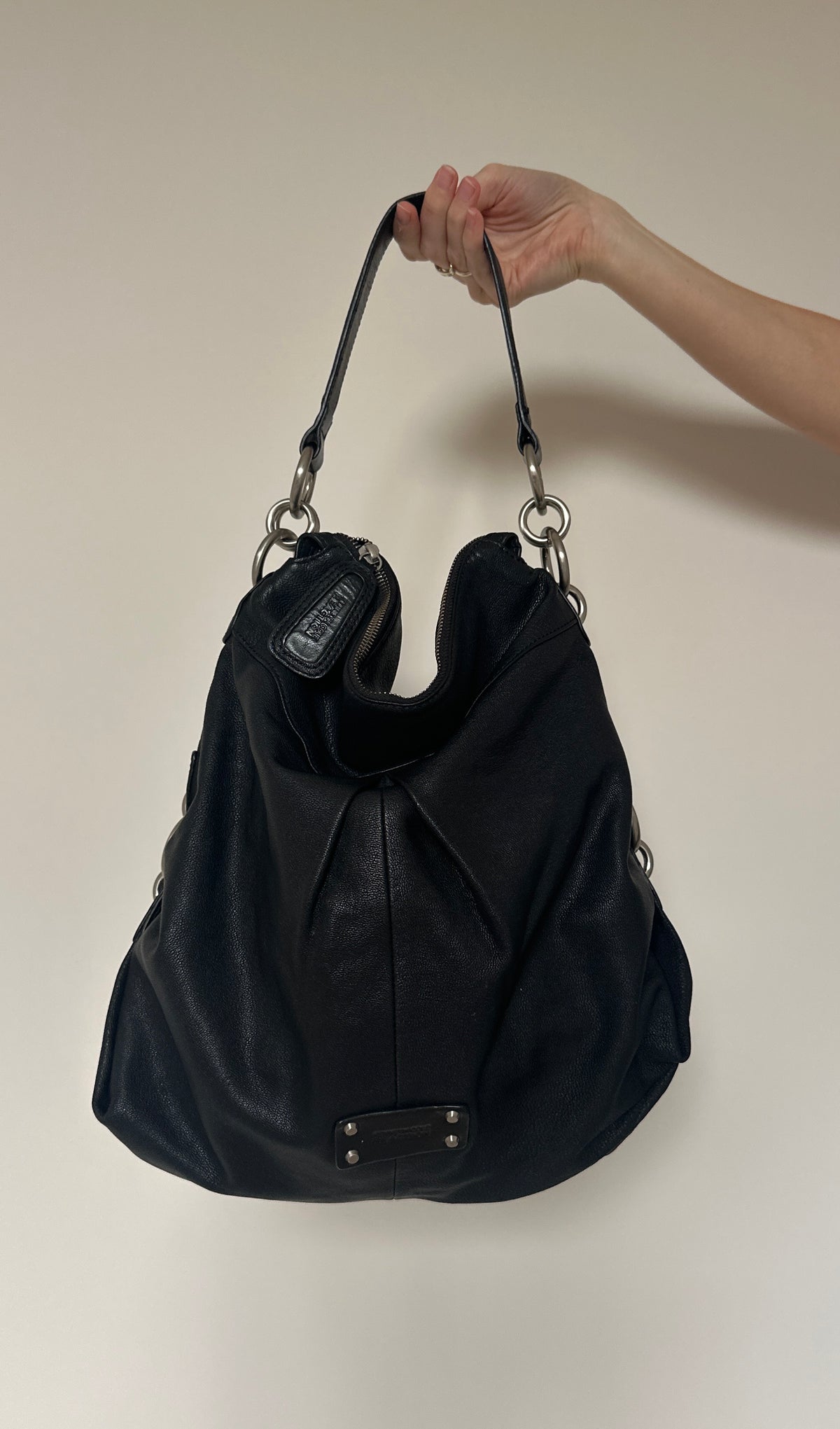Vintage buckle leather bag