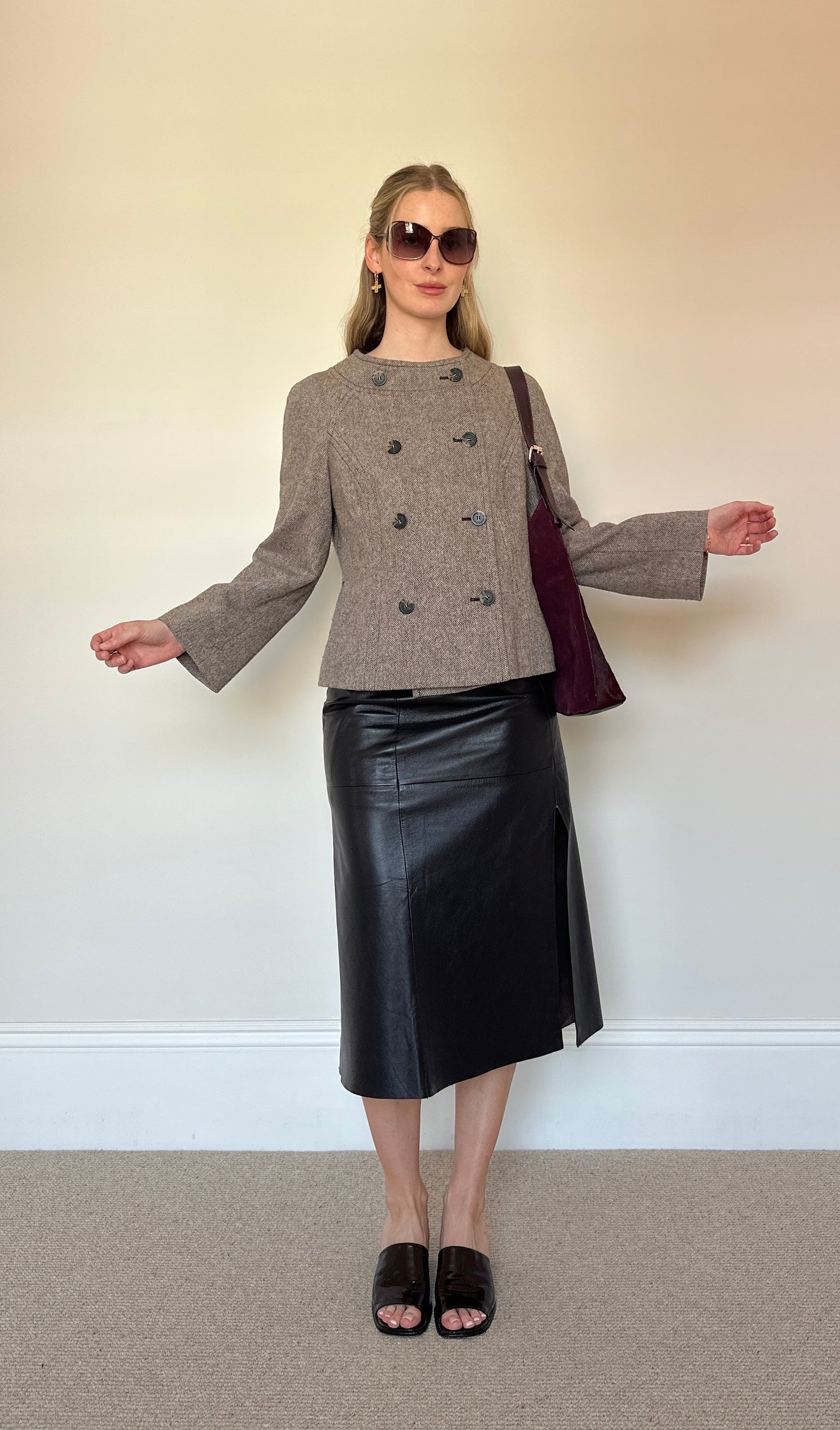Vintage tweed pea coat