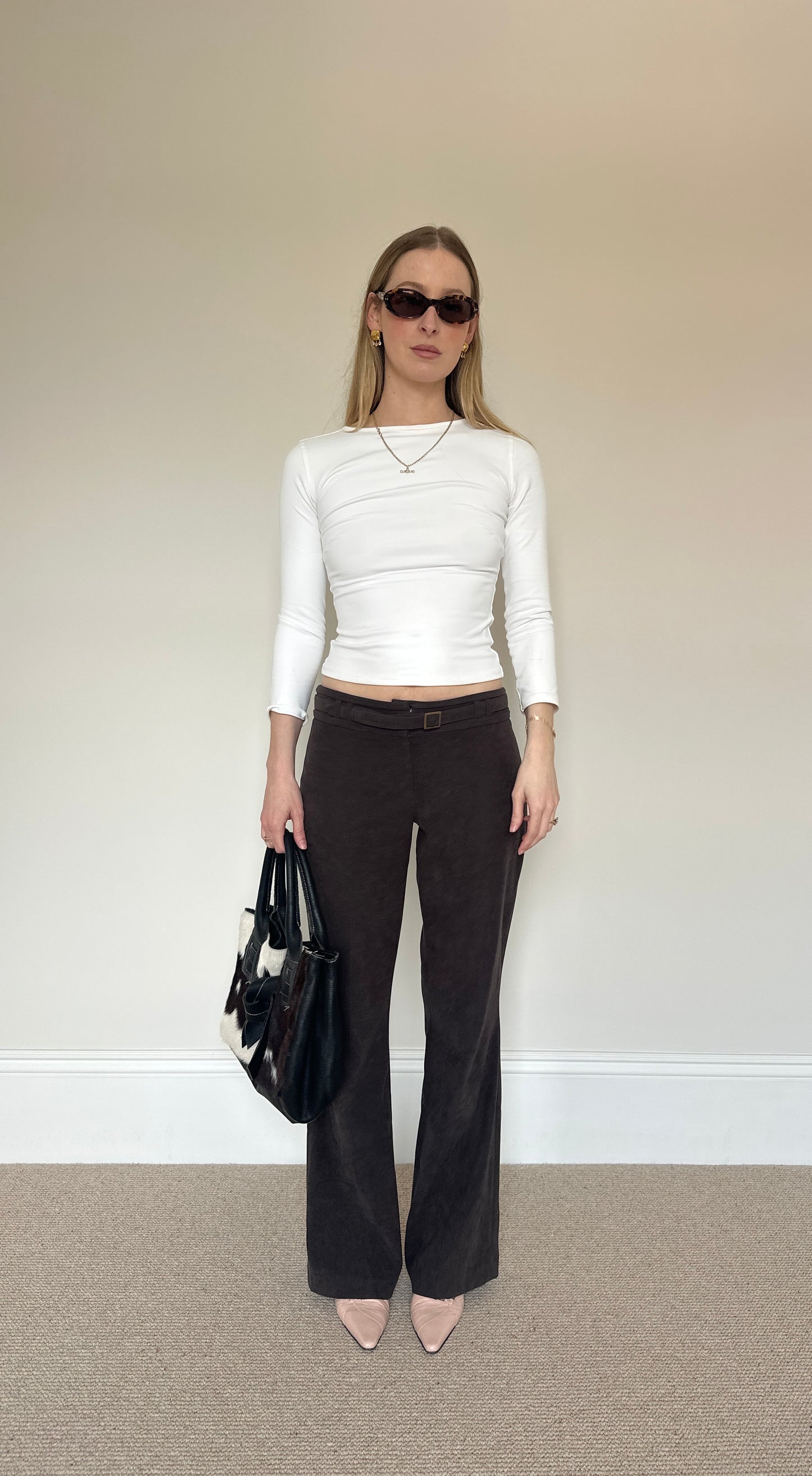 Vintage brown suedette trousers