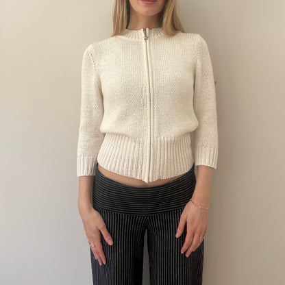 Cream zip jumper