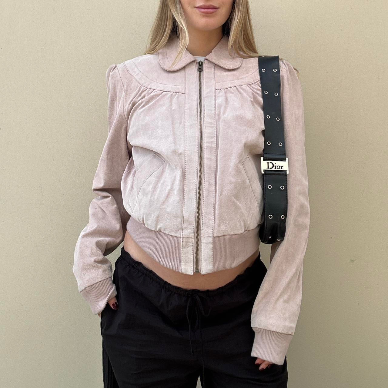 Vintage dusty pink suede jacket