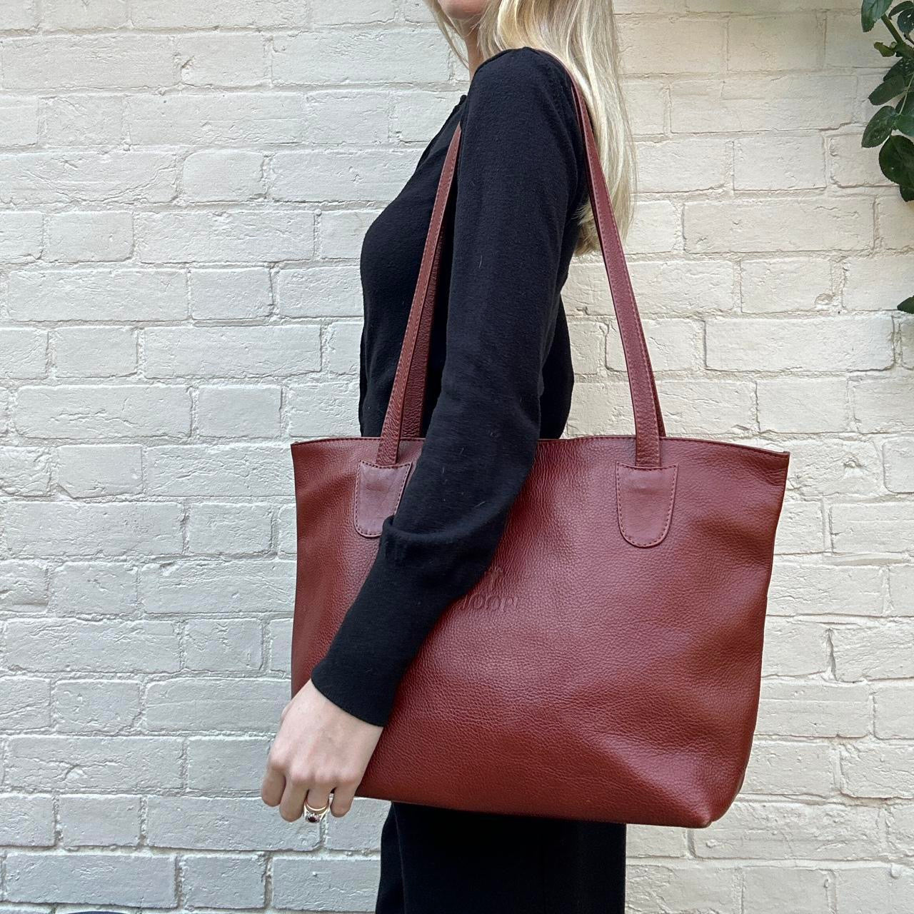 Vintage leather rust red bag