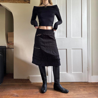 Vintage Y2k black midi skirt