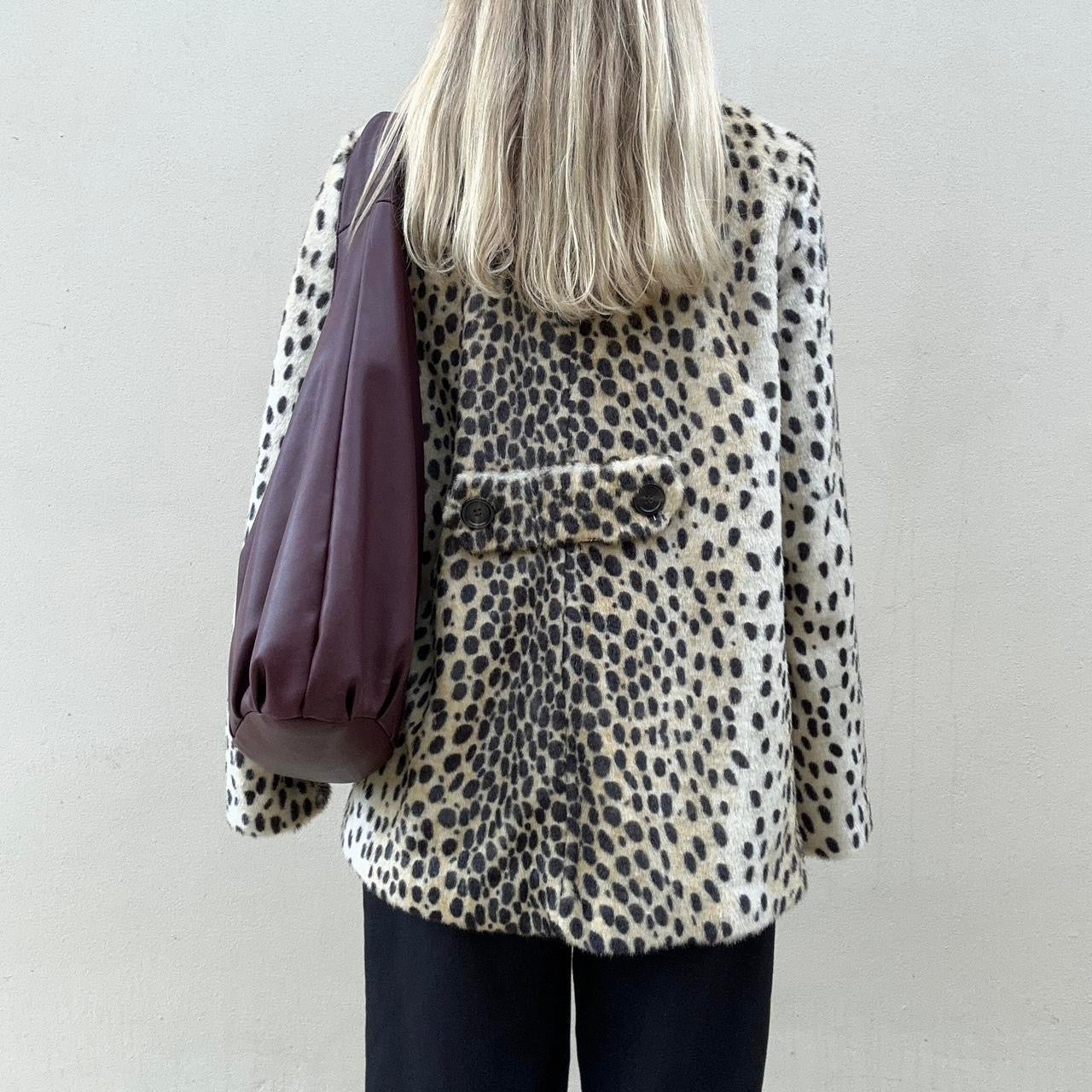 Faux leopard coat