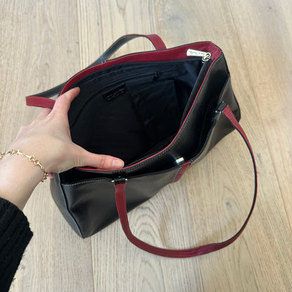 Vintage black & red handbag