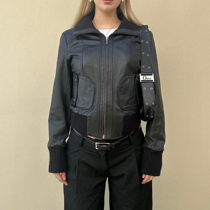 Vintage 00s black leather jacket