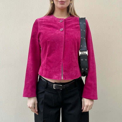 Vintage raspberry suede jacket