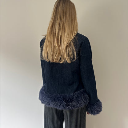 Vintage denim afghan jacket