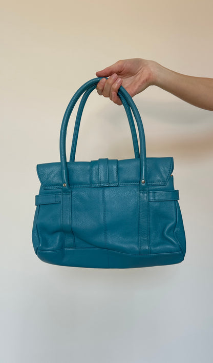 Vintage turquoise leather bag