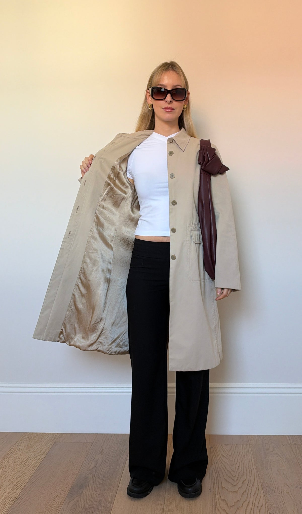 Vintage cream trench coat