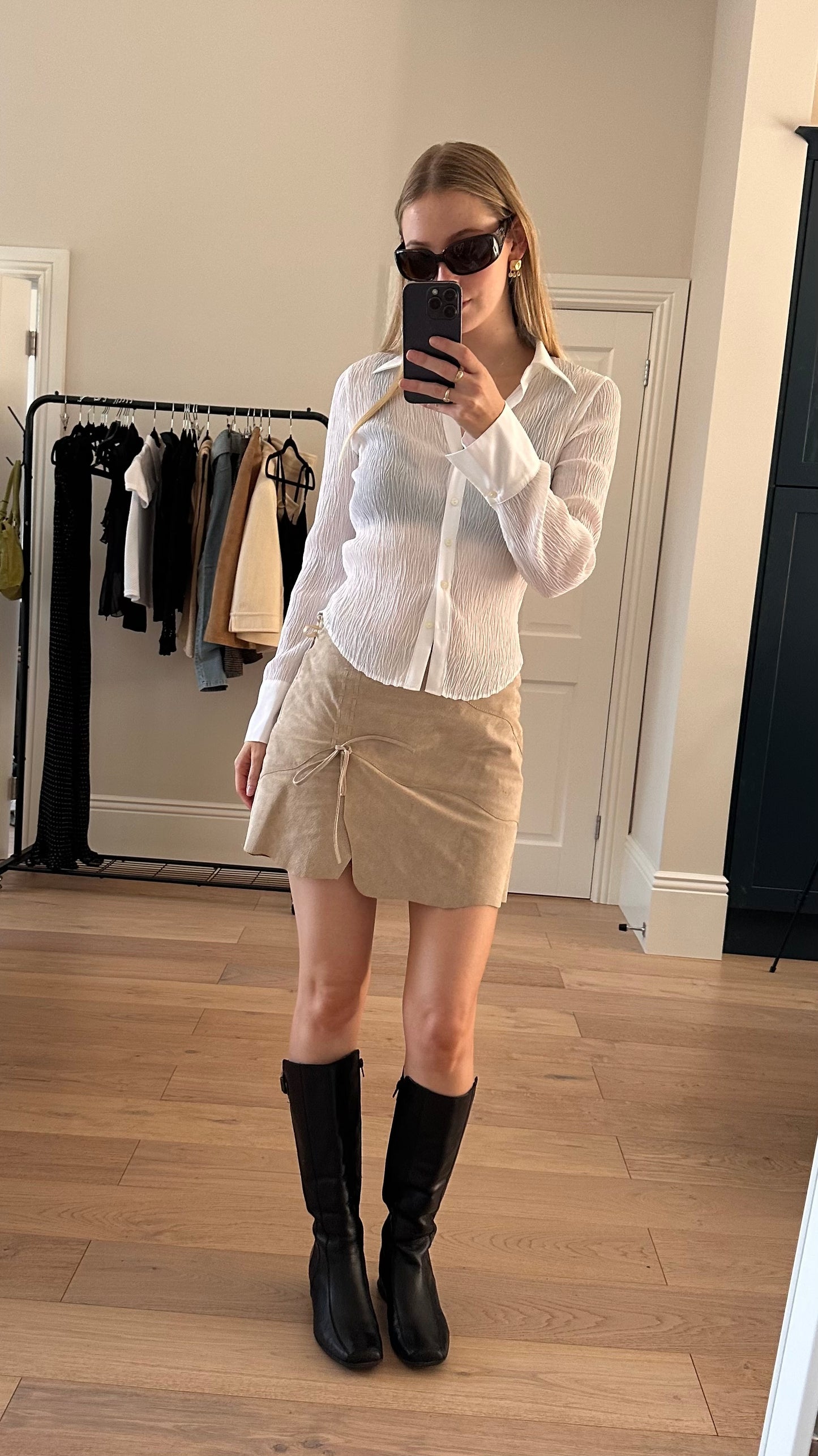 Vintage buckle leather boots