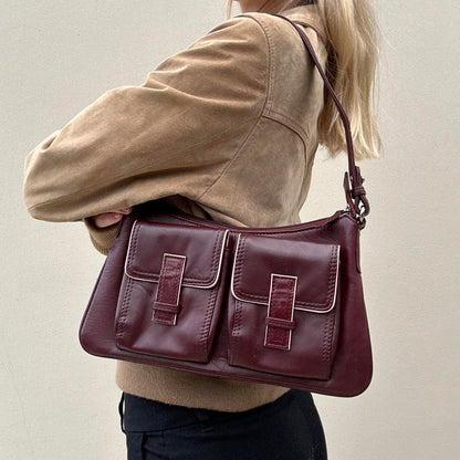 Vintage 00s burgundy leather bag