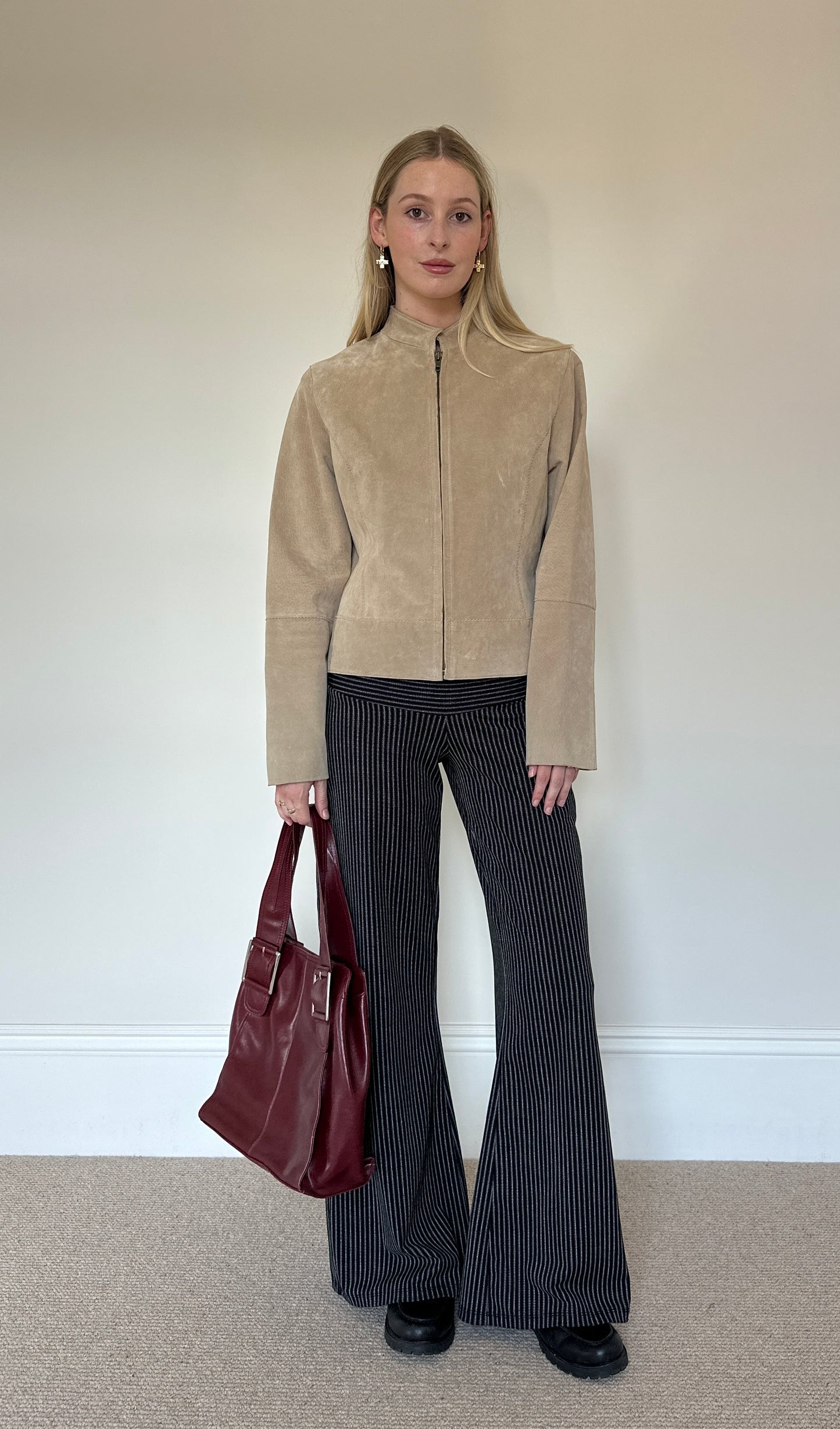 Vintage burgundy buckle bag