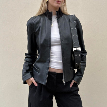 Vintage 00s black leather jacket