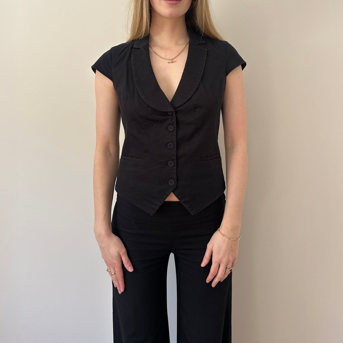 Vintage black waistcoat top