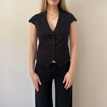 Vintage black waistcoat top