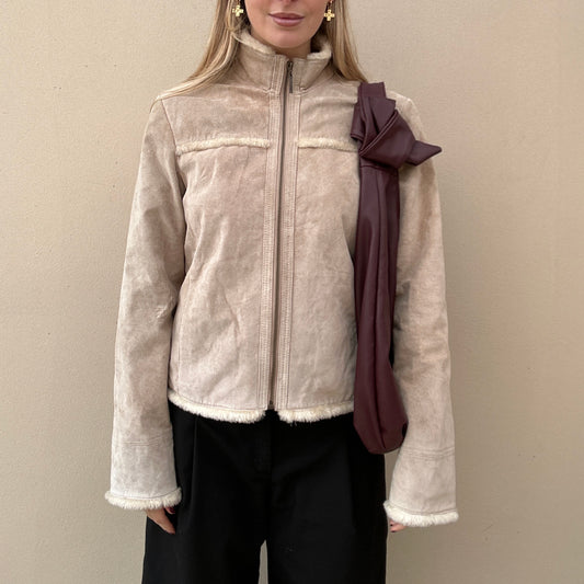 Vintage suede & sherpa jacket