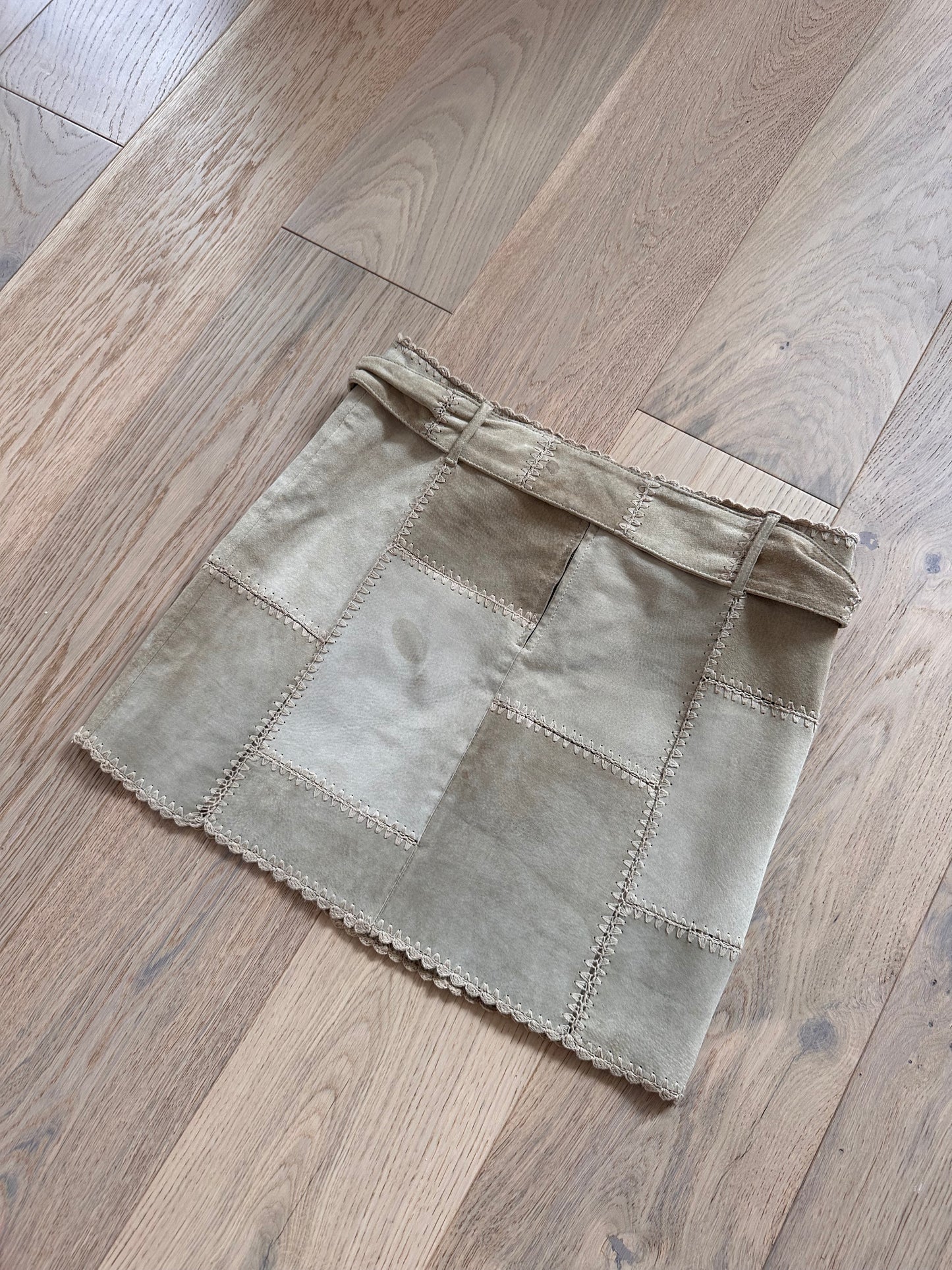 SALE vintage suede patchwork skirt